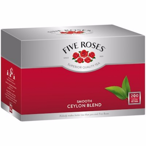 Picture of FIVE ROSES RED TAGLESS TEA BAGS BOX 200 