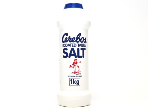 Picture of CEREBOS TABLE SALT (IODATED) - WHITE FLASK 1KG