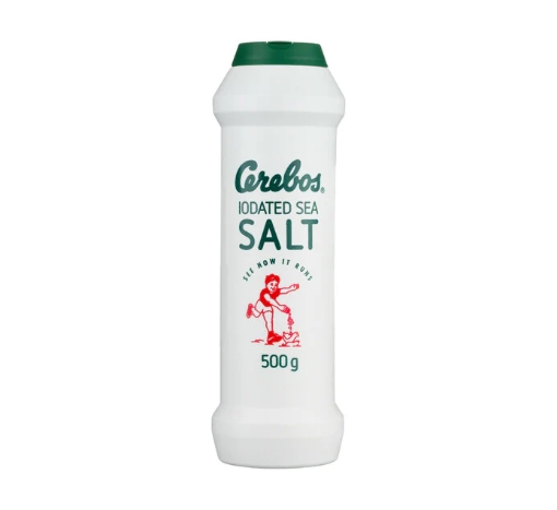 Picture of CEREBOS SEA SALT (IODATED) - WHITE FLASK 500g