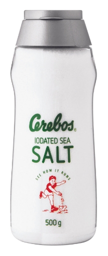 Picture of CEREBOS SEA SALT (IODATED) - PLATINUM FLASK 500g