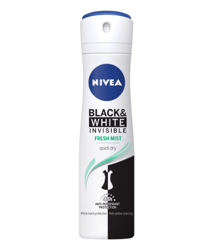 Picture of NIVEA LADIES DEODORANT SPRAY - BLACK & WHITE FRESH MIST 150ml