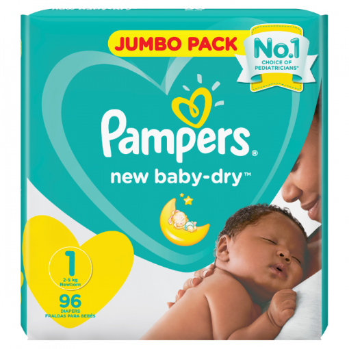 Picture of PAMPERS S1 NEW BABY DIAPERS JUMBO PACK 1x96