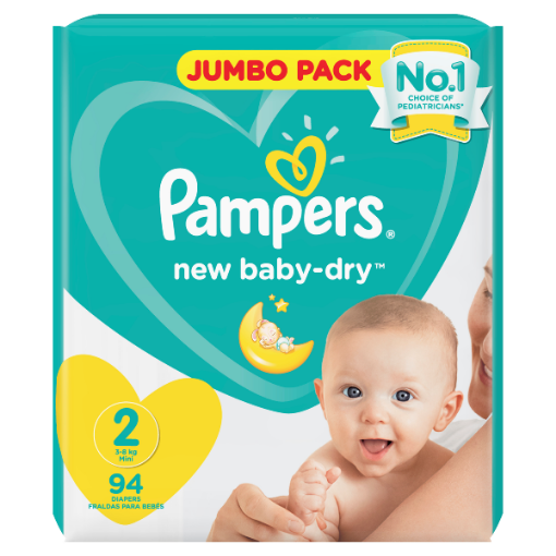 Picture of PAMPERS S2 MINI NEW BABY DIAPERS JUMBO PACK 1x94