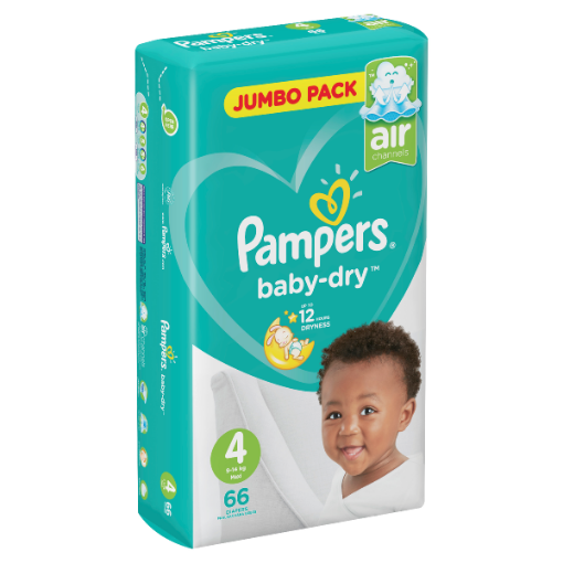 Picture of PAMPERS S4 MAXI ACTIVE BABY DIAPERS JUMBO PACK 1x66