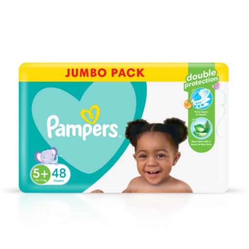 Picture of PAMPERS S5 JUNIOR PLUS ACTIVE BABY DIAPER JUMBO PACK 1x48