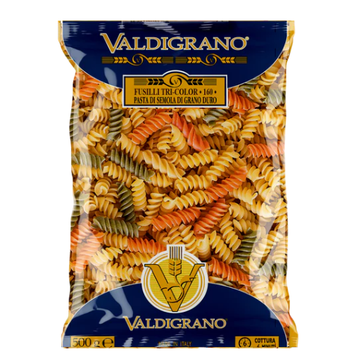 Picture of VALDIGRANO PASTA (ITALY) - FUSILLI SCREWS (TRI COLOUR) 500g