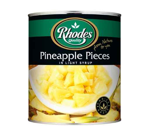 Picture of RHODES PINEAPPLE PIECES IN SYRUP 3Kg