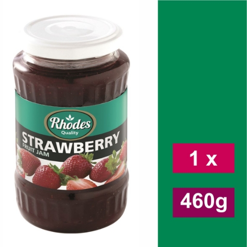 Picture of RHODES STRAWBERRY JAM GLASS JAR 460g