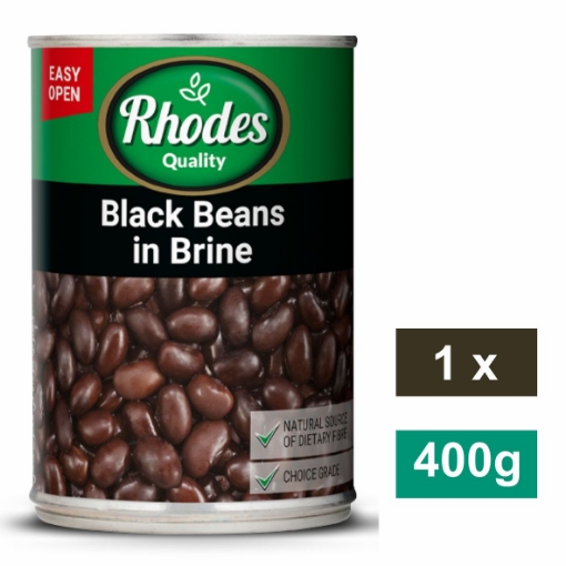 Picture of RHODES BLACK BEANS IN BRINE 400g