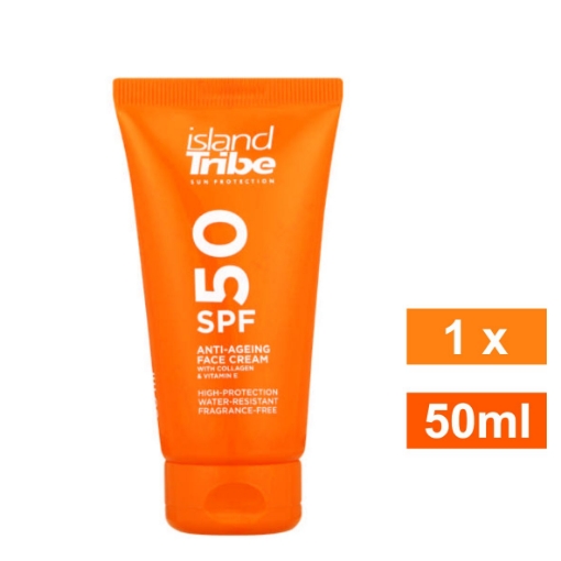 Picture of ISLAND TRIBE SUN PROTECTION FACE CREAM ANTI AGE SPF50 50ml