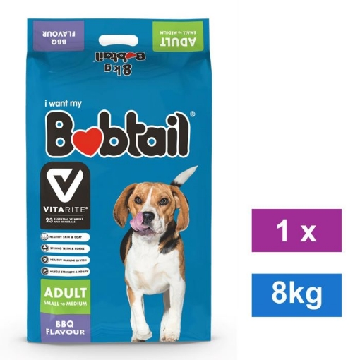 Picture of BOBTAIL SMALL TO MEDIUM ADULT DOG - BBQ FLAVOR 1x8KG