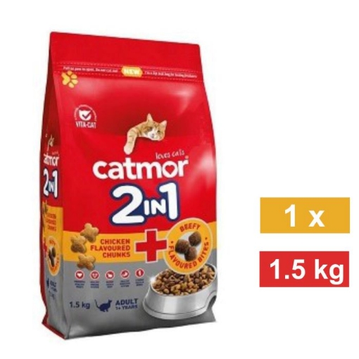 Picture of CATMOR 2-in-1 CAT FOOD - CHICKEN & BEEF 1.5kg