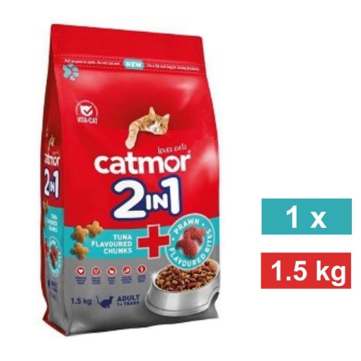 Picture of CATMOR CAT FOOD 2-in-1 CAT - TUNA & PRAWN 1.5kg