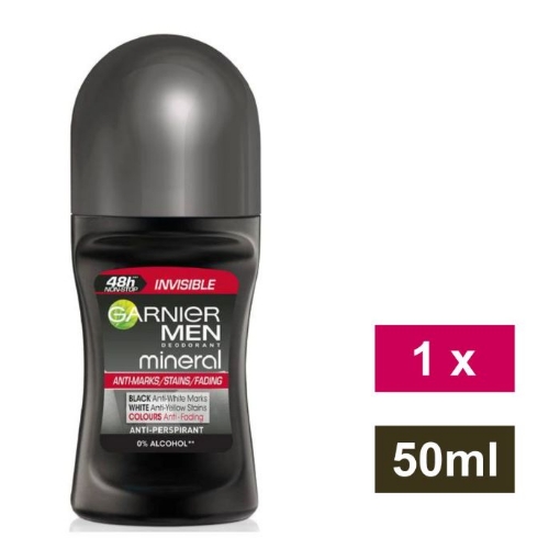 Picture of GARNIER MEN ROLL ON DEODORANT BWC MINERAL INVISIBLE 50ml