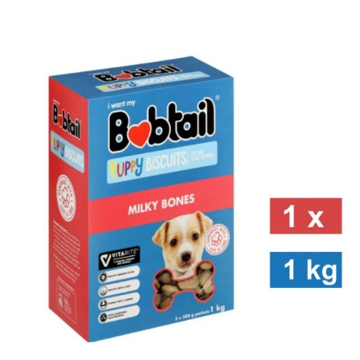 Picture of BOBTAIL DOG BISCUITS - PUPPY MILKY BONES 1KG