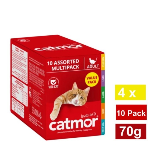 Picture of CATMOR ADULT CAT WET FOOD - ASSORTED MULTIPACK 4x10x70G