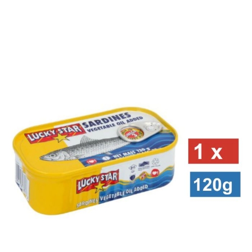 Picture of LUCKY STAR SARDINES IN OIL (Oblong Tin) 120g