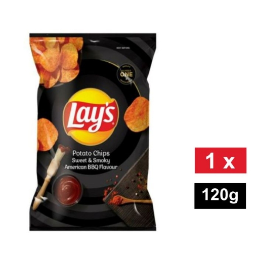 Picture of LAY'S SWEET & SMOKY AMERICAN BBQ  POTATO CHIPS 120g