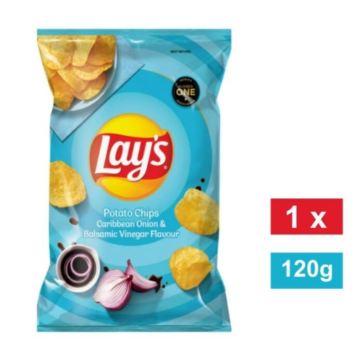 Picture of LAY'S CARIBBEAN ONION & BALSAMIC VINEGAR FLAVOURED POTATO CHIPS 120g