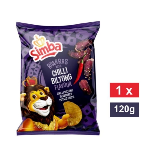 ZimZone. SIMBA CHILLI BILTONG FLAVOURED POTATO CHIPS 120g