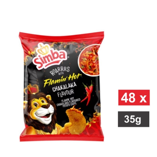 ZimZone. SIMBA FLAMIN HOT CHAKALAKA FLAVOURED POTATO CHIPS 48x36g