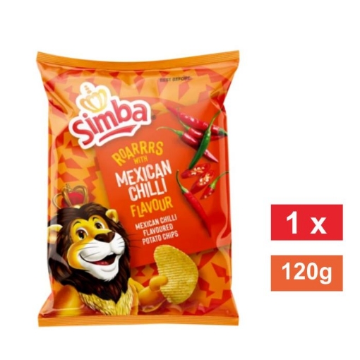 Picture of SIMBA MEXICAN CHILLI FLAVOURED POTATO CHIPS 120g