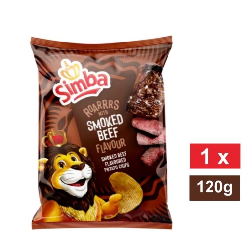 Picture of SIMBA SMOKED BEEF FLAVOURED POTATO CHIPS 120g