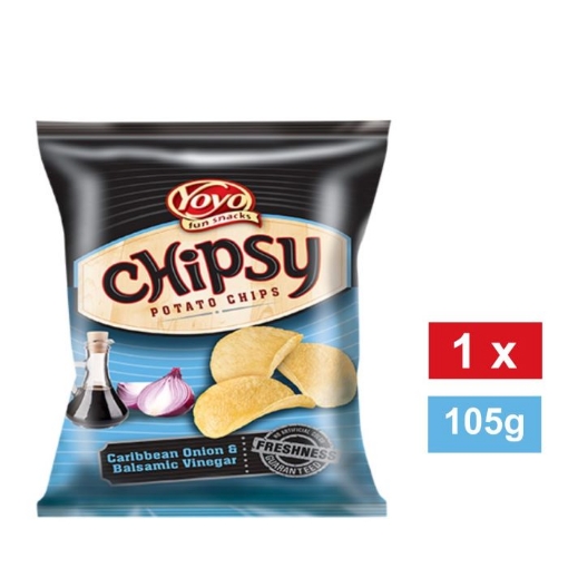 Picture of YOYO CHIPSY CARIBBEAN ONION & BALSAMIC VINEGAR FLAVOURED POTATO CHIPS 105g