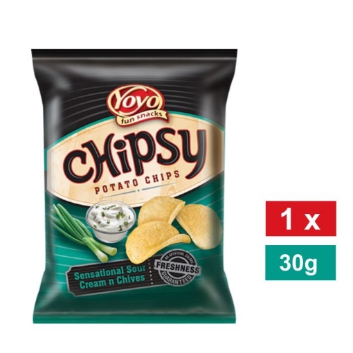 Picture of YOYO CHIPSY SENSATIONAL SOUR CREAM & CHIVES FLAVOURED POTATO CHIPS 30g