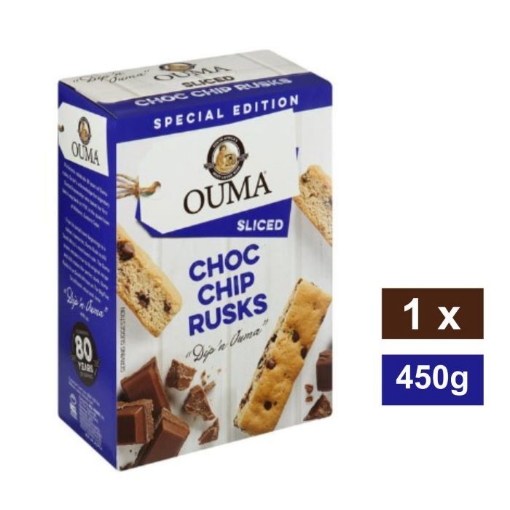 Picture of OUMA CHOC CHIP SLICED RUSKS 450g