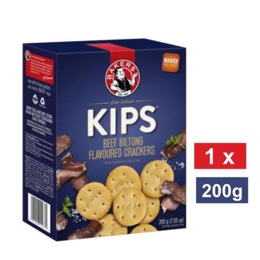 Picture of BAKERS KIPS BEEF BILTONG  FLAVOURED CRACKERS 200g