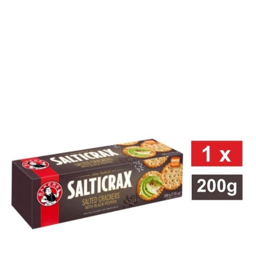 Picture of BAKERS SALTICRAX BLACK PEPPER SALTED CRACKERS 200g