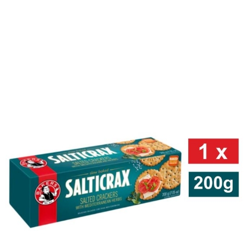 Picture of BAKERS SALTICRAX MEDITERRANEAN HERBS SALTED CRACKERS 200g 