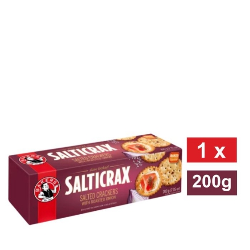 Picture of BAKERS SALTICRAX ROASTED ONION SALTED CRACKERS 200g 