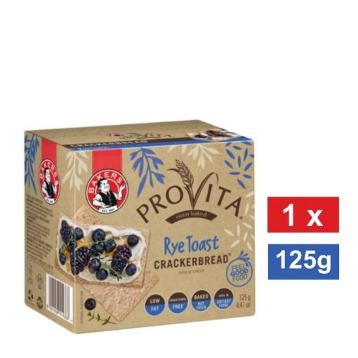 Picture of BAKERS PROVITA CRACKERBREAD RYE 125g