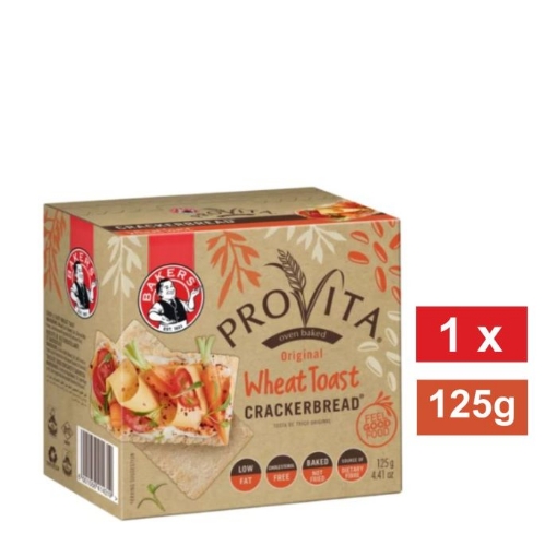 Picture of BAKERS PROVITA ORIGINAL WHEAT TOASTED CRACKERBREAD 125g