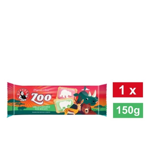 Picture of BAKERS ZOO VANILLA FLAVOURED ICED BISCUITS 150g