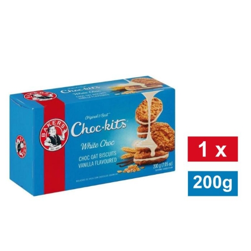 Picture of BAKERS CHOC-KITS WHITE CHOCOLATE OATS BISCUITS 200g