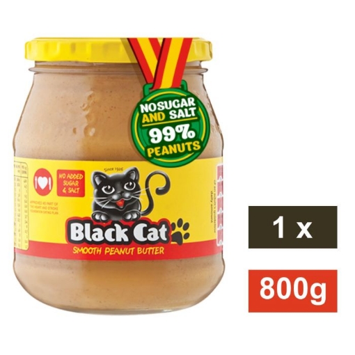 Picture of BLACK CAT PEANUT BUTTER NO SUGAR/SALT - SMOOTH 800g