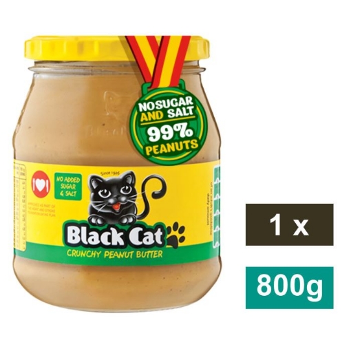 Picture of BLACK CAT PEANUT BUTTER NO SUGAR/SALT - CRUNCHY 800g