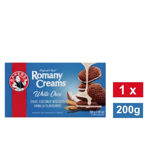 Picture of BAKERS ROMANY CREAMS VANILLA FLAVOURED CHOCOLATE BISCUITS 200g