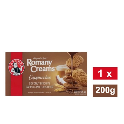 Picture of BAKERS ROMANY CREAMS CAPPUCCINO FLAVOURED CHOCOLATE BISCUITS 200g