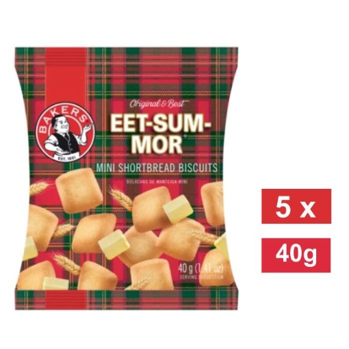 Picture of BAKERS EET-SUM-MOR MINI SHORTBREAD BISCUITS PRE-PACKS 5x40g 