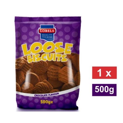 Picture of LOBELS LOOSE BISCUITS CHOCOLATE FLAVOURED 500g 