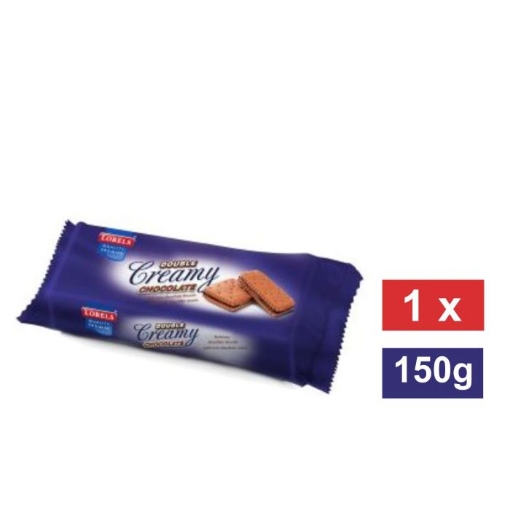 Picture of LOBELS DOUBLE CREAMY CHOCOLATE BISCUITS  150g