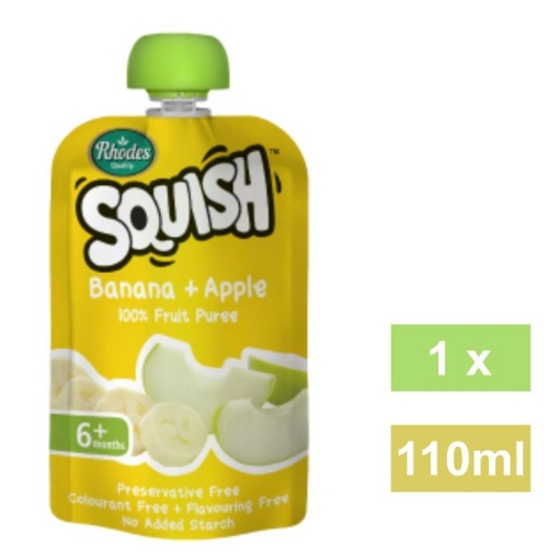 Picture of Rhodes Squish 100% Fruit Puree, Banana & Apple - 110ml