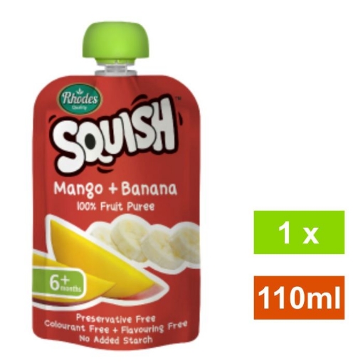 Picture of Rhodes Squish 100% Fruit Puree, Mango & Banana 110ml