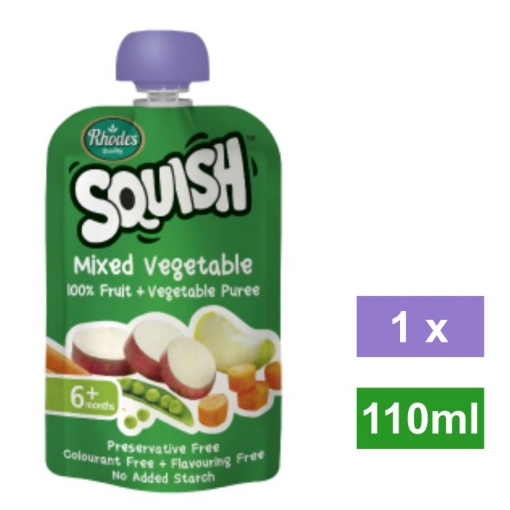 Picture of Rhodes Squish 100% Fruit Puree & Mixed Vegetables 110ml