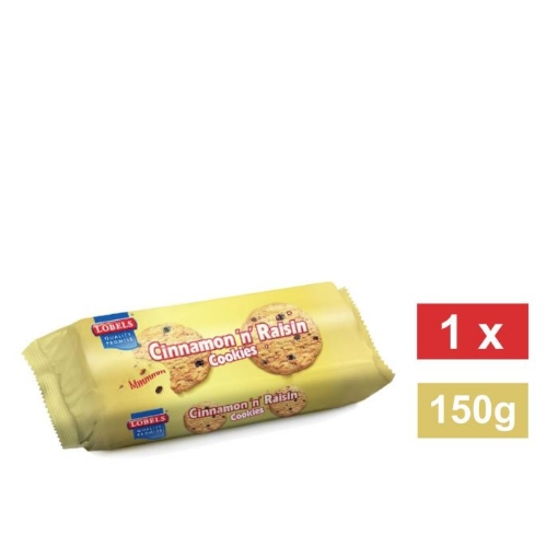 Picture of LOBELS CINNAMON 'N' RAISIN COOKIES 150g 