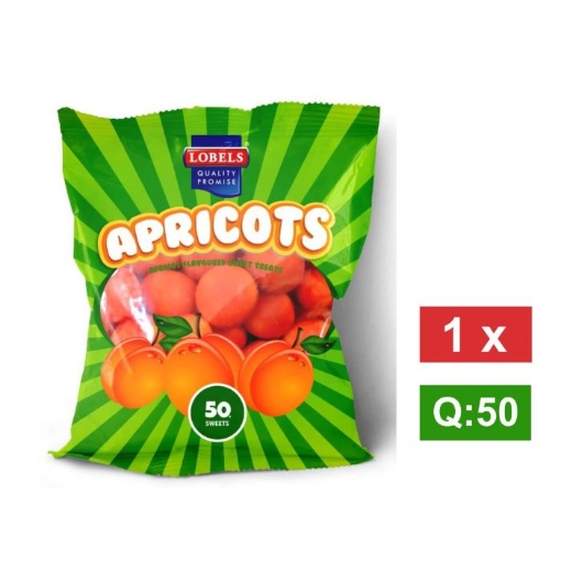 Picture of LOBELS APRICOTS FLAVOURED SWEETS 50pcs